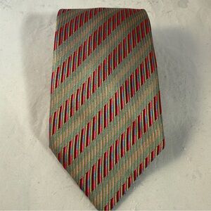 Tina Cosma Elegant Multi-Color Striped Tie, 100% Silk, Made in Italy, Classic